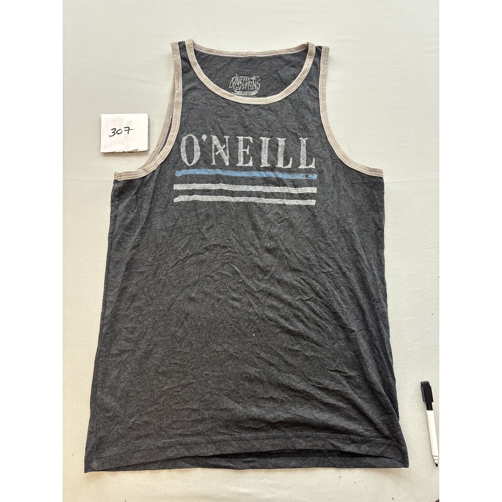 ONeill Mens M Gray Ringer Tank Top ONeill Customs Graphic Surf Activewear